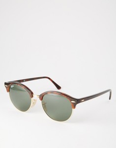 Круглые солнцезащитные очки-клабмастеры Ray-Ban RB4246-Коричневый