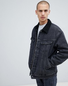 Черная джинсовая куртка с искусственным мехом Lee-Черный