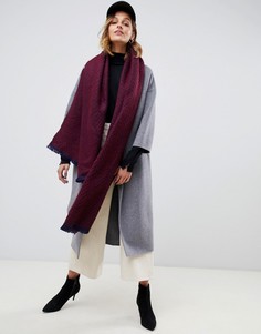 Длинный oversize-шарф \"в елочку\" ASOS DESIGN-Красный