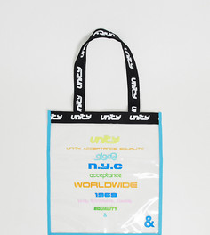 Прозрачная сумка-тоут в стиле унисекс с принтом \"unity tour\" ASOS DESIGN x glaad&-Очистить