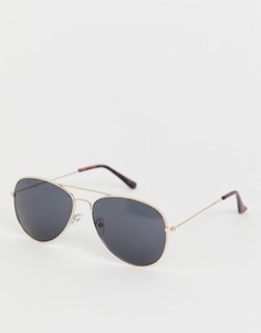 Золотистые солнцезащитные очки-авиаторы New Look-Золотой