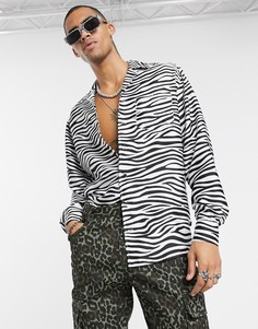Рубашка с длинными рукавами и принтом "зебра" One Above Another-Черный