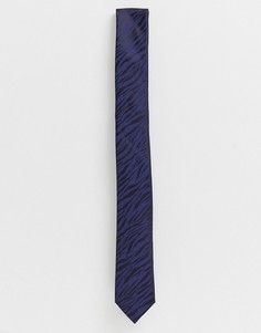 Темный галстук с принтом \"зебра\" Devils Advocate-Темно-синий