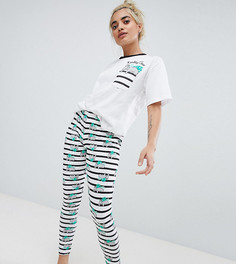 Пижамный комплект из футболки и леггинсов с принтом \"Koality Time\" ASOS DESIGN Petite-Мульти