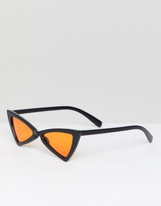 Черные солнцезащитные очки "кошачий глаз" с оранжевыми стеклами Glamorous-Черный