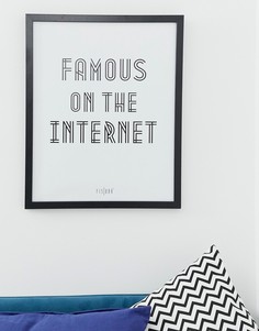 Настенная декорация с надписью \"famous on the internet\" Fisura-Белый
