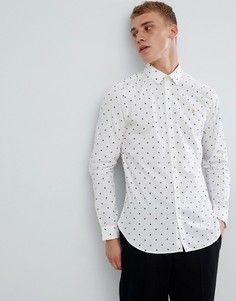 Белая приталенная рубашка с принтом пейсли Farah-Белый