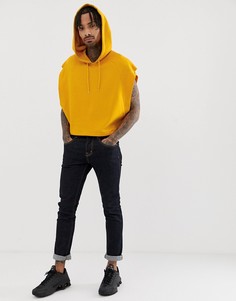 Укороченный oversize-худи желтого цвета с необработанными краями ASOS DESIGN-Желтый