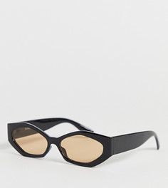 Эксклюзивные солнцезащитные очки в угловатой прямоугольной оправе Glamorous-Черный