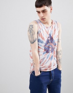 Майка с принтом тай-дай и знаком мира Volcom-Белый