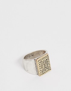 Серебристое кольцо с печаткой с изображением человека Icon Brand-Серебряный