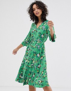 Платье миди с цветочным принтом Finery Daniella-Зеленый