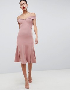 Платье с открытыми плечами Club L-Розовый