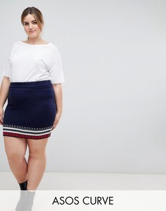 Комбинируемая новогодняя юбка с традиционным узором Фэйр-Айл ASOS CURVE-Мульти