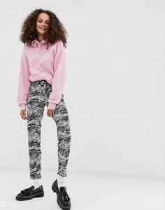 Брюки галифе с принтом "зебра" и присборенной талией QED London-Мульти