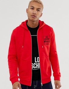 Худи на молнии с логотипом Love Moschino-Красный