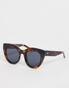 Черепаховые круглые солнцезащитные очки Le Specs Air Heart-Коричневый