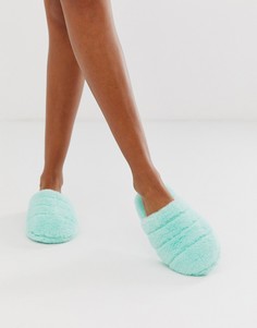 Бирюзовые стеганые слиперы ASOS DESIGN Zoe-Синий