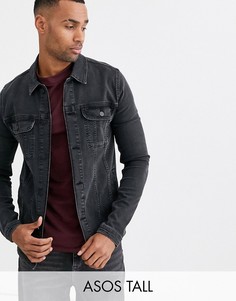 Черная джинсовая куртка в стиле вестерн ASOS DESIGN Tall-Черный