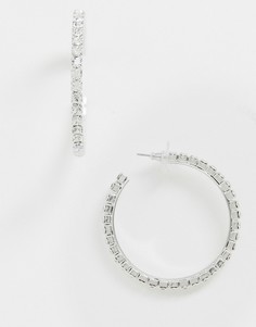 Серьги-кольца с кристаллами Swarovski Krystal London, 4,5 см-Очистить