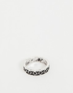 Серебристое кольцо с гравировкой Icon Brand-Серебряный