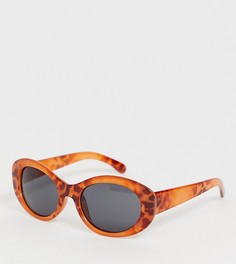 Овальные солнцезащитные очки в черепаховой оправе Monki-Коричневый