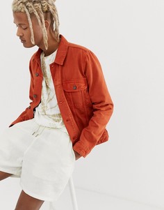 Оранжевая джинсовая куртка в стиле вестерн ASOS DESIGN-Оранжевый