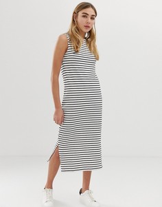 Трикотажное платье макси в полоску без рукавов JDY-Мульти