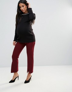 Расклешенные брюки с разрезами ASOS MATERNITY-Красный