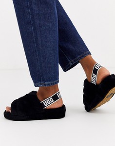 Черные шлепанцы Ugg Fluff Yeah-Черный
