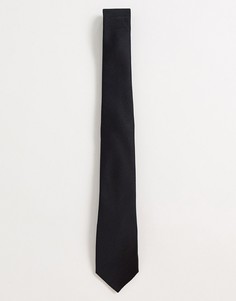 Черный фактурный галстук Topman