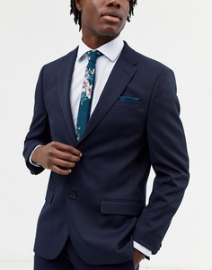 Набор из узкого галстука и платка для нагрудного кармана с цветочным принтом ASOS DESIGN-Синий