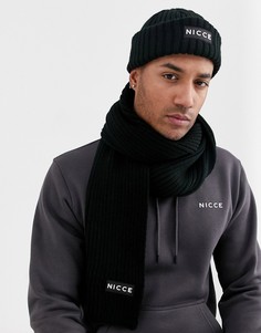 Шарф и шапка-бини в подарочной упаковке Nicce-Черный