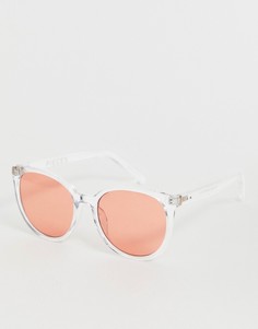 Круглые солнцезащитные очки Pieces-Белый