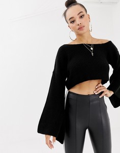 Черный укороченный джемпер Missguided