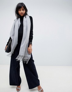 Объемный шерстяной шарф с кисточками ASOS DESIGN-Серый