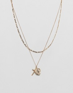 Золотистое ярусное ожерелье Chained & Able-Золотой