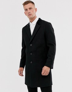 Премиум-пальто с добавлением шерсти и бархатным воротником French Connection-Черный