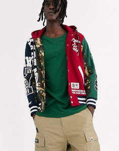 Темно-синий худи в университетском стиле AAPE By A Bathing Ape College Sports