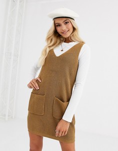 Трикотажный сарафан мини Pieces-Neutral
