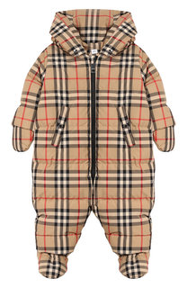 Пуховый комбинезон с пинетками Burberry