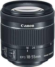 Объектив Canon EF-S IS STM 18-55мм f/4-5.6 (черный)