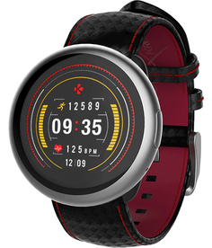 Смарт-часы MyKronoz ZeRound2HR Premium 12.8мм 1.22 TFT серебристый (серебристый, черно-красный)