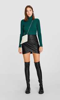 Юбка в стиле парео из искусственной кожи Stradivarius