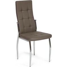 Стул TetChair ELFO (mod.35) металл/экокожа, хром/пепельно-коричневый