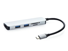 Хаб USB Gurdini USB-C Expander to HDMI 4K +2xUSB 3.0 +CardReader для APPLE MacBook Graphite 910069