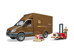 Игрушка Bruder Mercedes-Benz Sprinter Фургон UPS с фигуркой, погрузчиком и аксессуарами 02-538