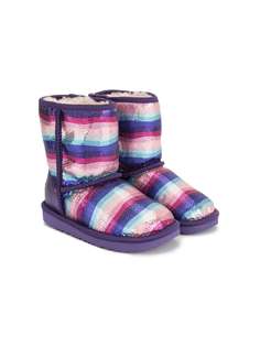 Ugg Australia Kids полосатые сапоги с пайетками