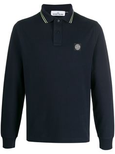 Stone Island рубашка-поло с длинными рукавами и логотипом