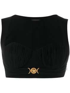 Versace укороченный топ с декором Medusa